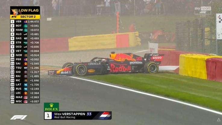 Formula 1 | Spa FP2: Verstappen davanti (ma a muro), la Mercedes è lì. Leclerc, che danni