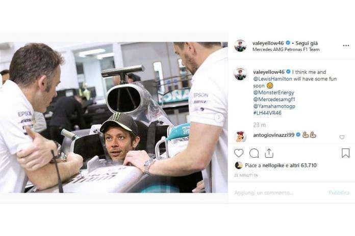 F1 / Hamilton-Rossi, lo scambio. Valentino: "Ci divertiremo"