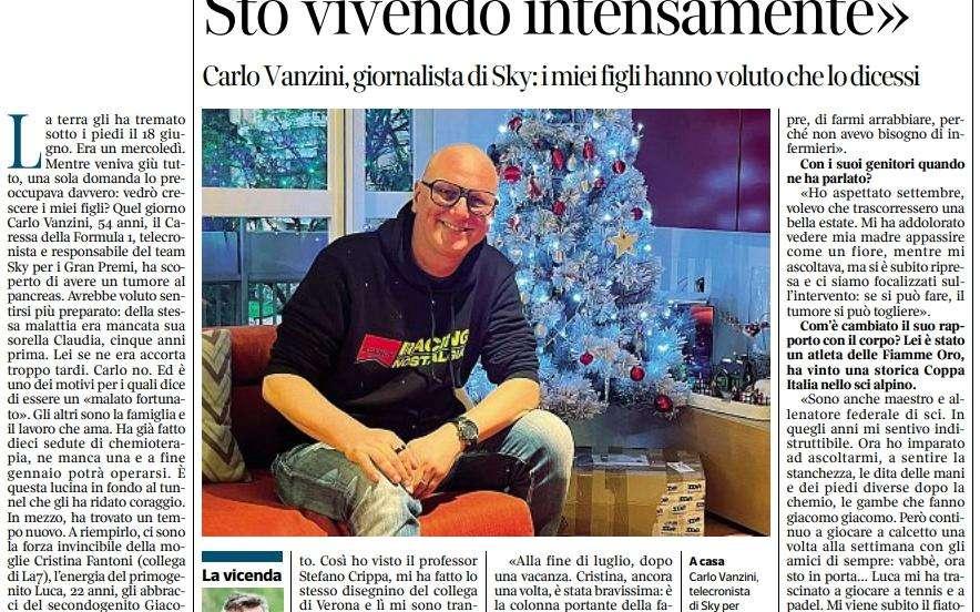 F1 sotto shock: Vanzini ha un tumore al pancreas, l'intervista di Carlo