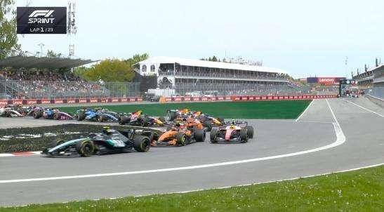 F1 | Partenza Sprint Canada: Russell impeccabile, capolavoro di Hamilton su Piastri