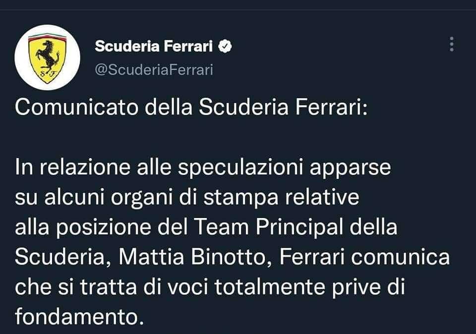 Formula 1 | Ferrari, arriva la smentita ufficiale sull'addio di Binotto