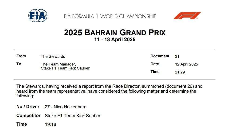 F1 | Caos in Bahrain, Hulkenberg fa le Q2 irregolarmente: Williams furiosa