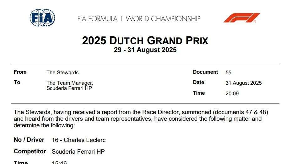 F1 | UFFICIALE, Ferrari: Leclerc, nessuna penalità a Monza. Il comunicato