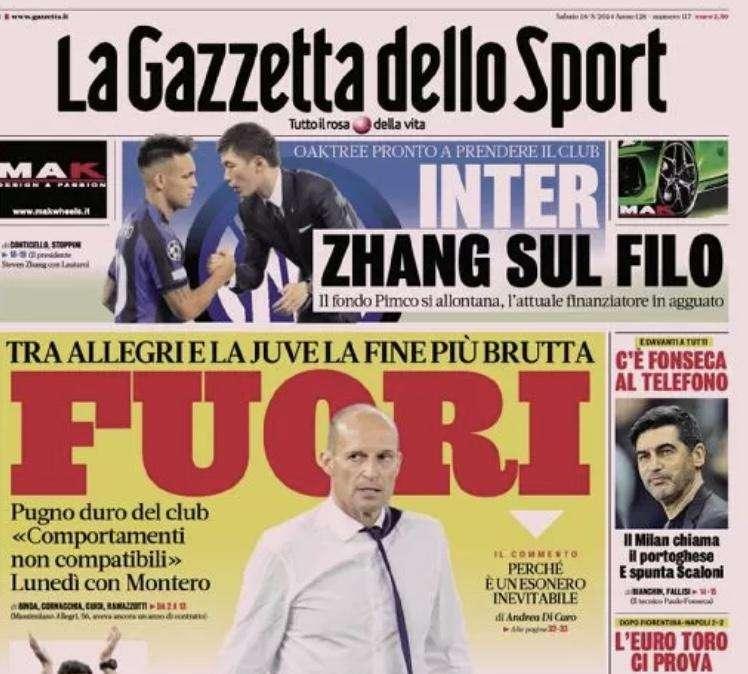 Prima GdS - Inter, Zhang sul filo: Oaktree pronto a prendere il club 