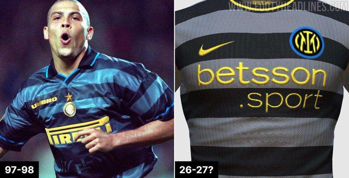 Footyheadlines - Inter, la terza maglia 2026/27 ispirata alla Coppa UEFA del '98. Lancio previsto il prossimo agosto 