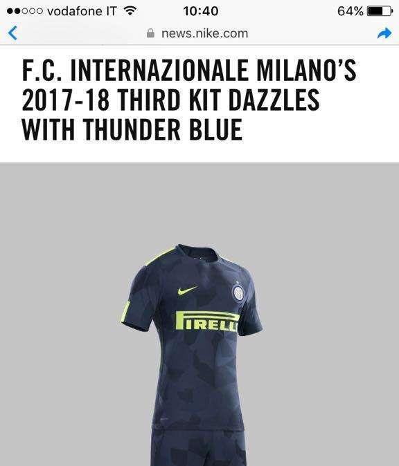 UFFICIALE - Inter, ecco la terza maglia 'thunder blue': esordio a Crotone