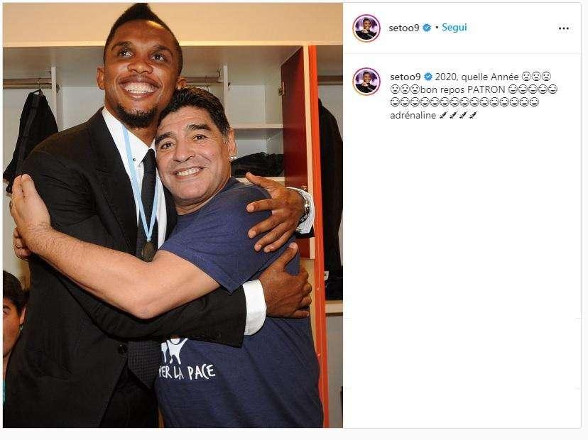 Eto'o saluta Maradona: "Buon riposo patron"