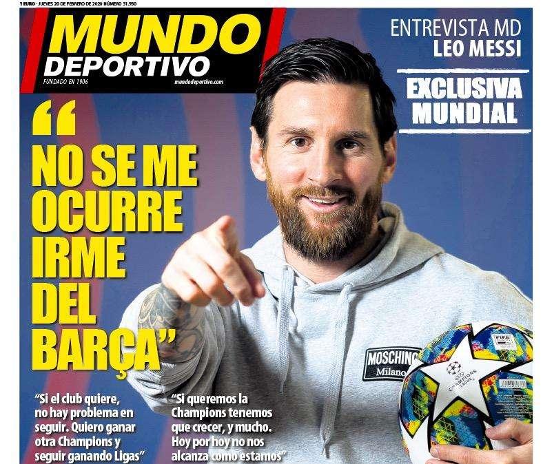 Messi: "Il Barça è casa mia, se il club vorrà resterò senza problemi. Giocare fino a 40 anni? Vedremo"
