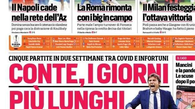 Prima CdS - Conte, i giorni più lunghi: cinque partite in due settimane tra Covid e infortuni