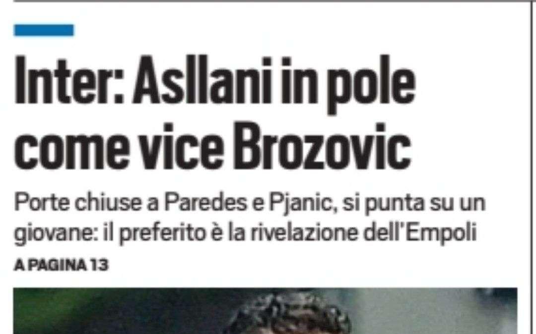 Prima TS - Asllani in pole come vice Brozovic