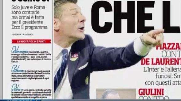 GdS -  Dossier: tocca a giganti e mastini veri. CdS - WM e l'Inter furiosi con DeLa. TS - Bloccato Osvaldo
