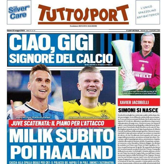 Prima pagina TS - Ciao Gigi, signore del calcio. Grana Icardi, il Psg gioca al ribasso