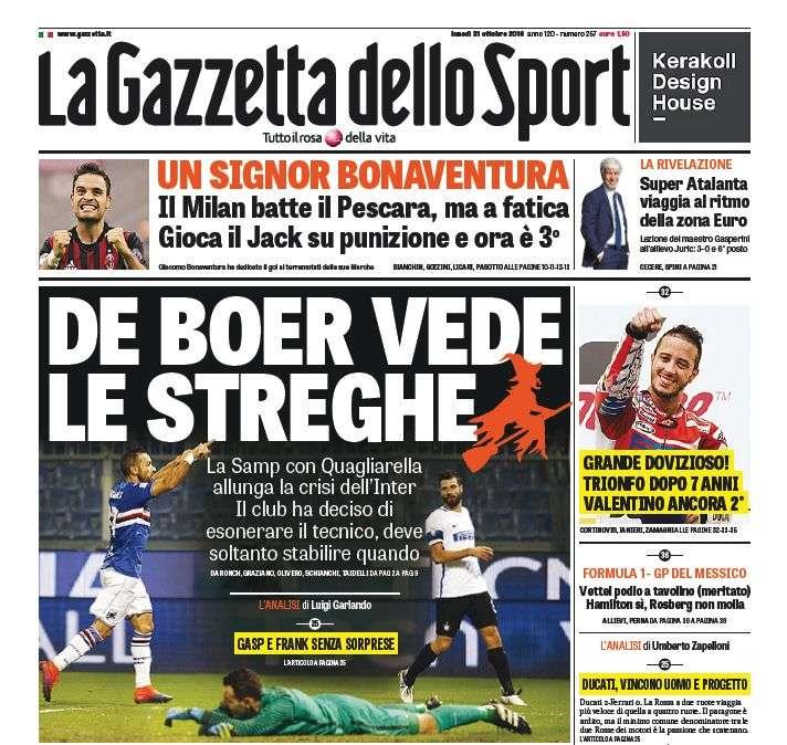 Prima GdS - De Boer vede le streghe. L'Inter ha deciso di esonerare il tecnico, deve soltanto stabilire quando