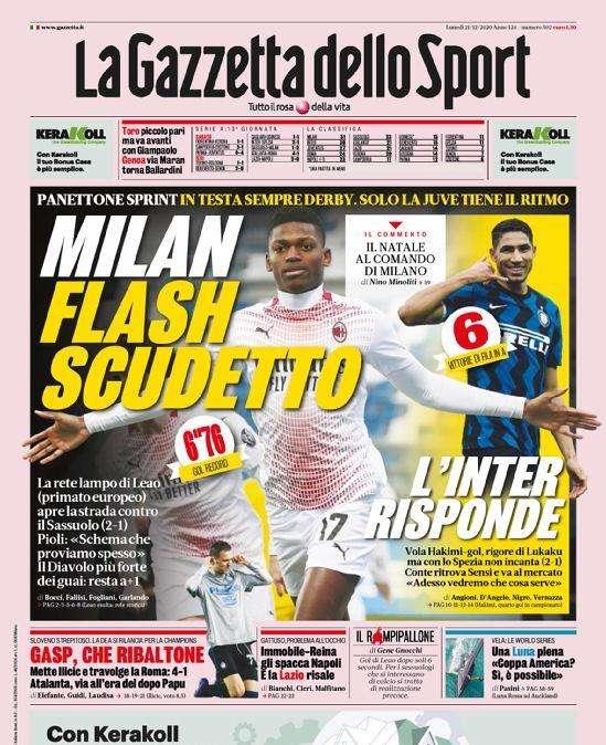 Prima GdS - Milan flash Scudetto. L’Inter risponde
