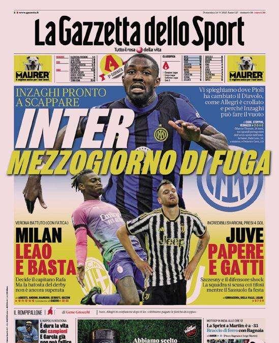 Prima GdS - Inter, mezzogiorno di fuga. Inzaghi pronto a scappare