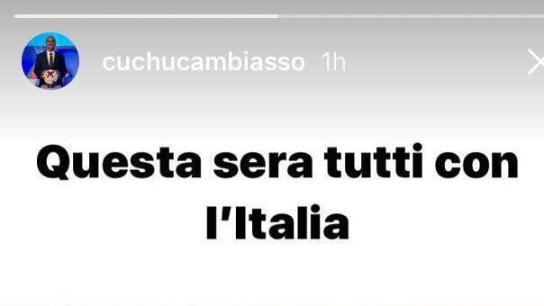 Anche i Cambiasso tifano Italia. Ecco il post del Cuchu su Instagram: "Tutti con l'Italia, forza azzurri"