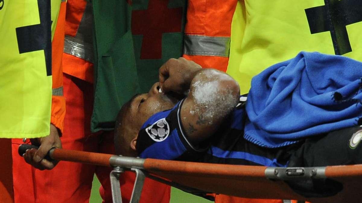 Maicon uscito per un dente incisivo rotto