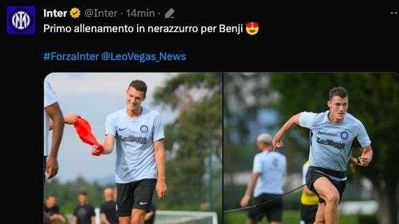 Pavard ritrova il sorriso, l'Inter: "Primo allenamento in nerazzurro per Benji"