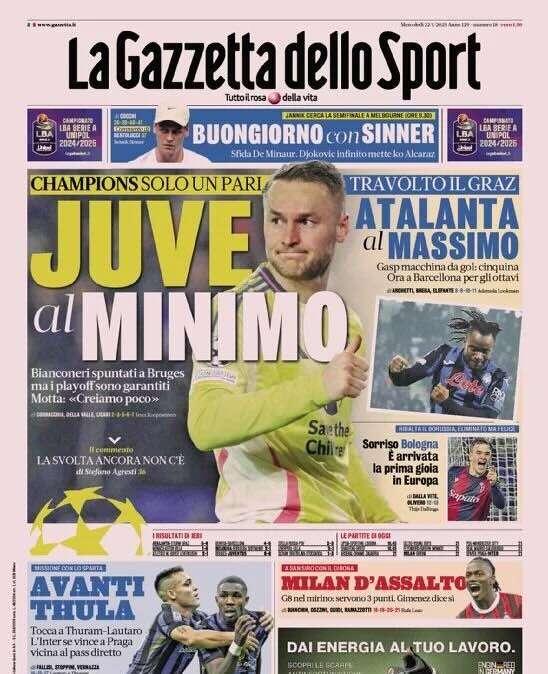 Prima GdS - Avanti ThuLa. L'Inter se vince a Praga vicina al pass diretto
