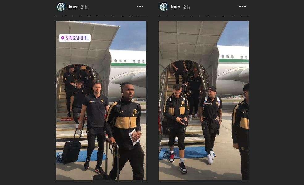 L'Inter è atterrata a Singapore. Sabato il match con il Manchester United