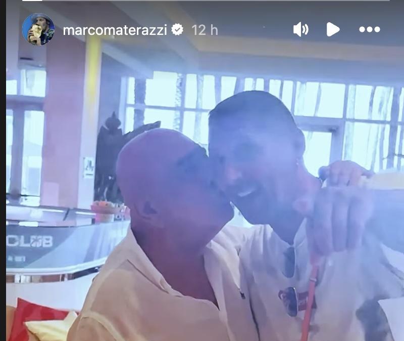 Galliani, bacio a Materazzi: "Ha predetto il 2-1 del Brasile col Giappone"