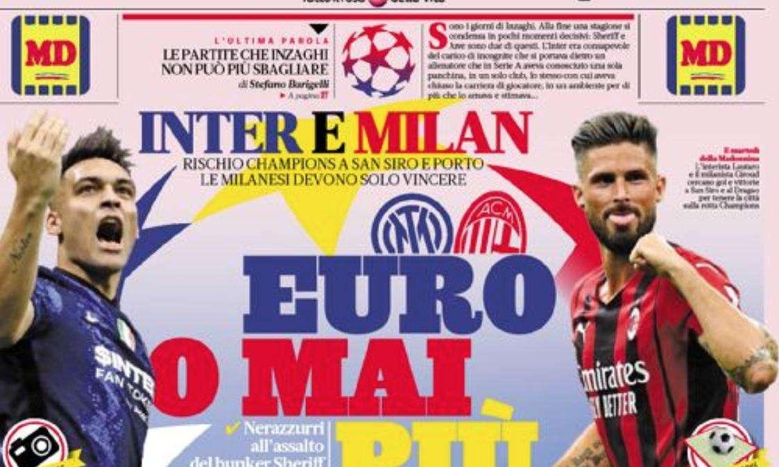 Prima GdS - Euro o mai più: Inter all'assalto del bunker Sheriff con Lautaro-Dzeko