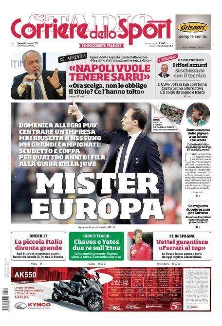 Prima CdS - Il sondaggio: Napoli, il 68% dei tifosi vota Sarri. E il colpo da sogno è Icardi