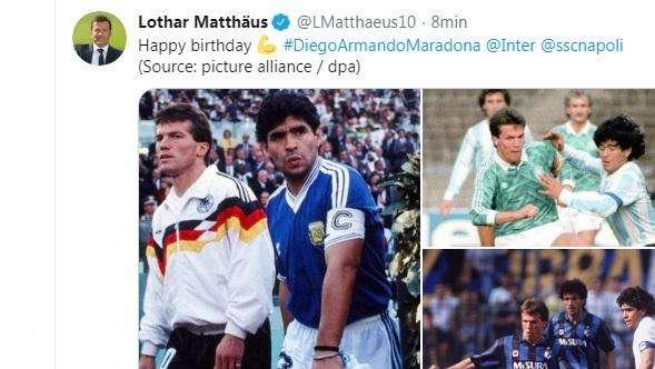 Matthäus fa gli auguri a Maradona e ricorda le sfide Inter-Napoli