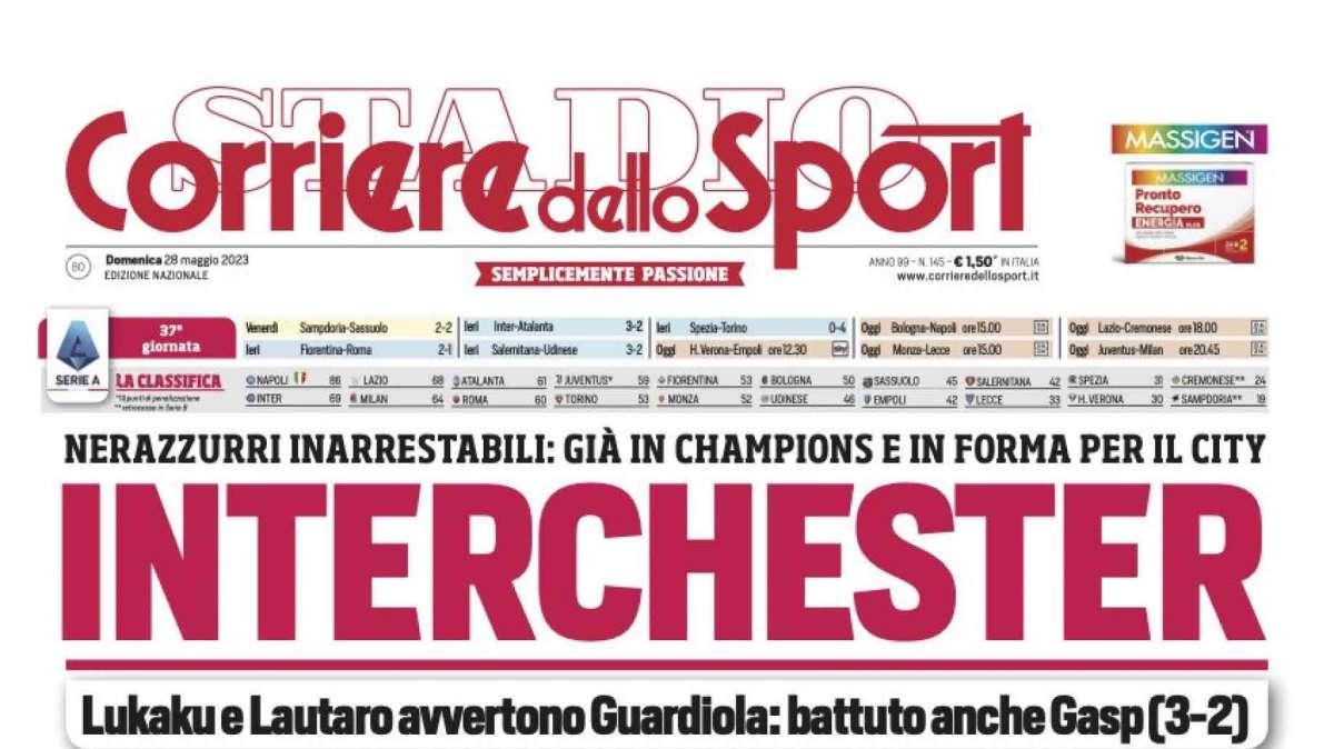 Prima CdS - Interchester. Nerazzurri giò in Champions e in forma per il City
