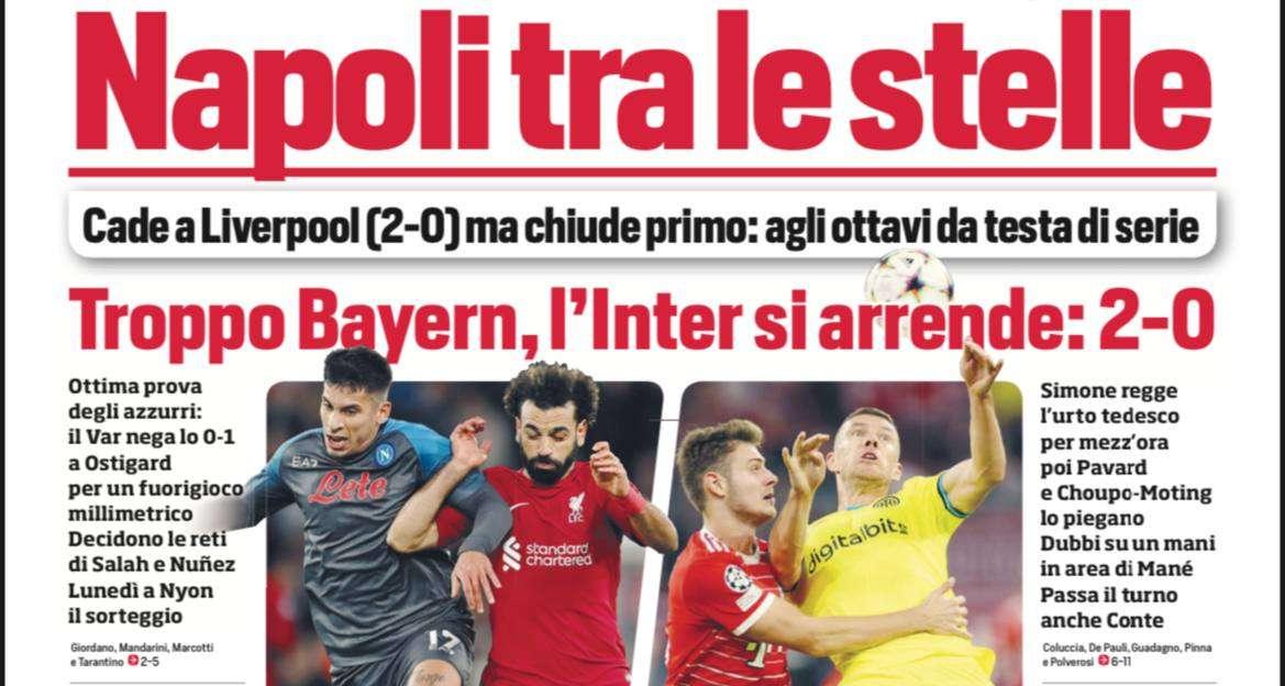 Prima CdS - Troppo Bayern, l'Inter si arrende