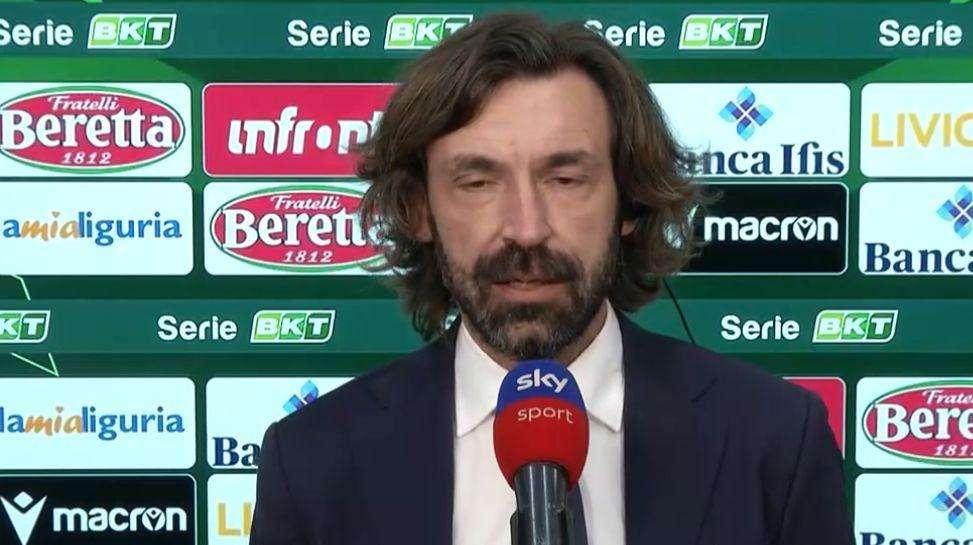 Pirlo: "Esposito ha fatto due bellissimi gol. Lo sprono sempre perché non deve accontentarsi delle sue qualità"