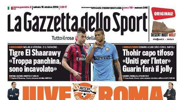 Gazzetta dello Sport - Thohir capo tifoso: "Uniti per l'Inter". A San Siro la sfida al Napoli: Guarin farà il jolly