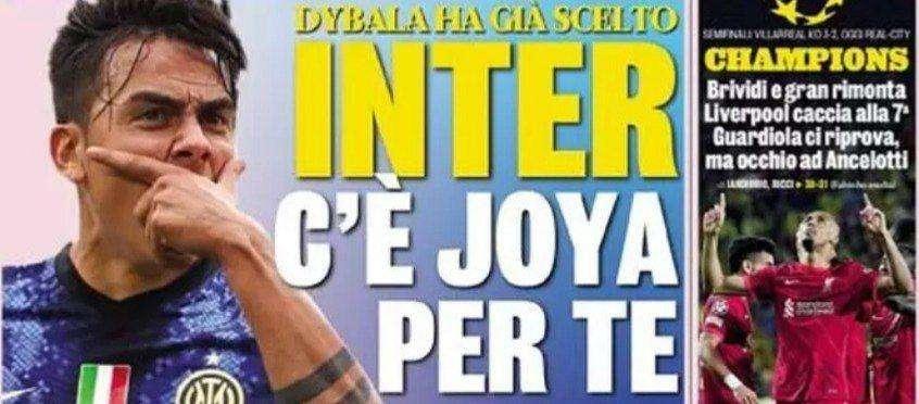 Prima GdS - Inter, c'è Joya per te: Dybala ha già scelto
