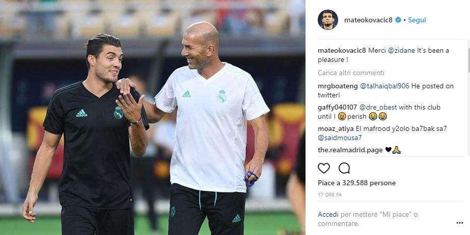 Real Madrid, Kovacic saluta Zidane: "Grazie, è stato un piacere!"