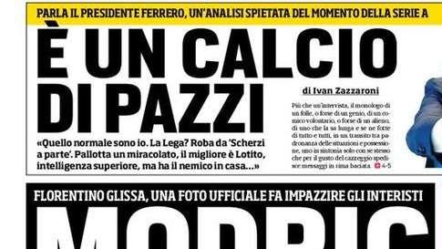 Prima pagina CdS - Modric sparito. Una foto ufficiale fa impazzire gli interisti