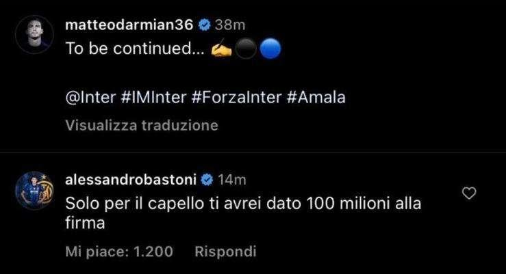 Darmian rinnova in grande "stile", Bastoni lo prende in giro: "Solo per il capello ti avrei dato 100 milioni"