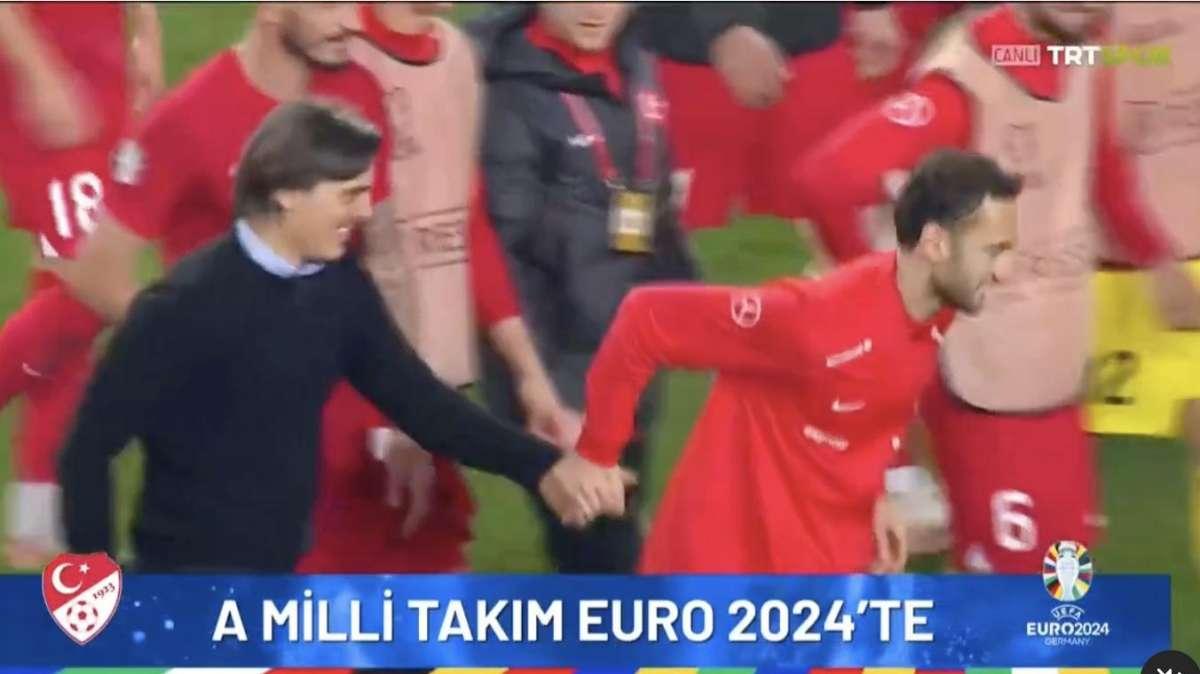 VIDEO - Turchia qualificata a Euro 2024, Calhanoglu porta Montella sotto la curva 