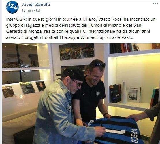Visita all'Istituto dei Tumori, Zanetti ringrazia Vasco Rossi