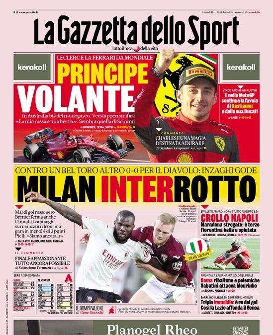 Prima GdS - Milan interrotto. 0-0 contro il Toro, Inzaghi gode