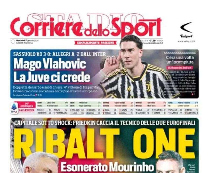 Prima CdS - Mago Vlaghovic: la Juve ci crede. Sassuolo ko: Allegri a -2 dall’Inter