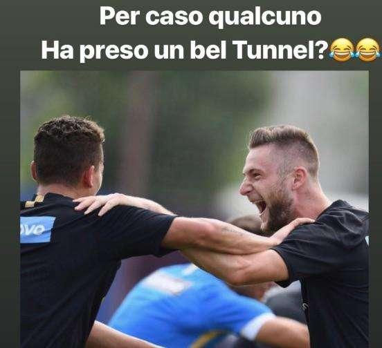 Esposito scherza con Skriniar: "Per caso qualcuno ha preso un bel tunnel?"