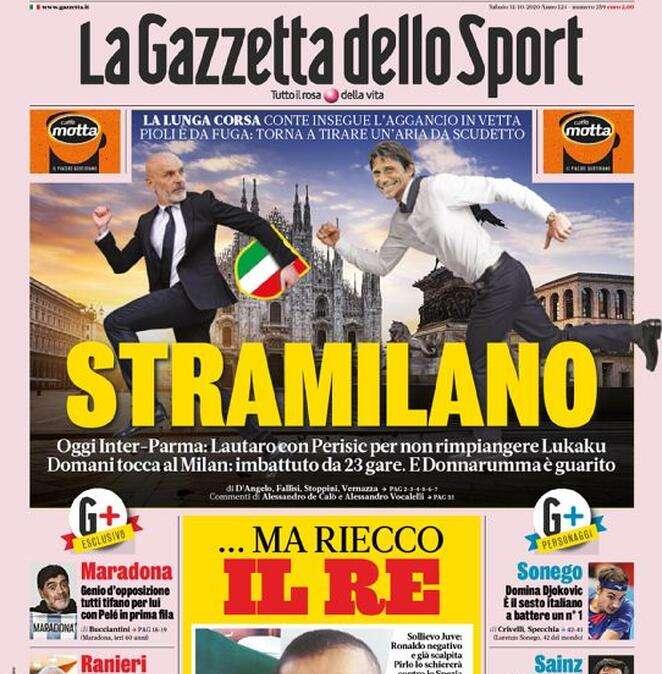 Prima pagina GdS - Stramilano. Oggi Inter-Parma: Lautaro con Perisic per non rimpiangere Lukaku