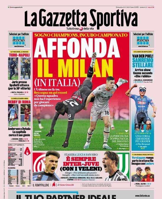 Prima GdS - È sempre Inter-Juve (con i veleni). Stasera luci a San Siro