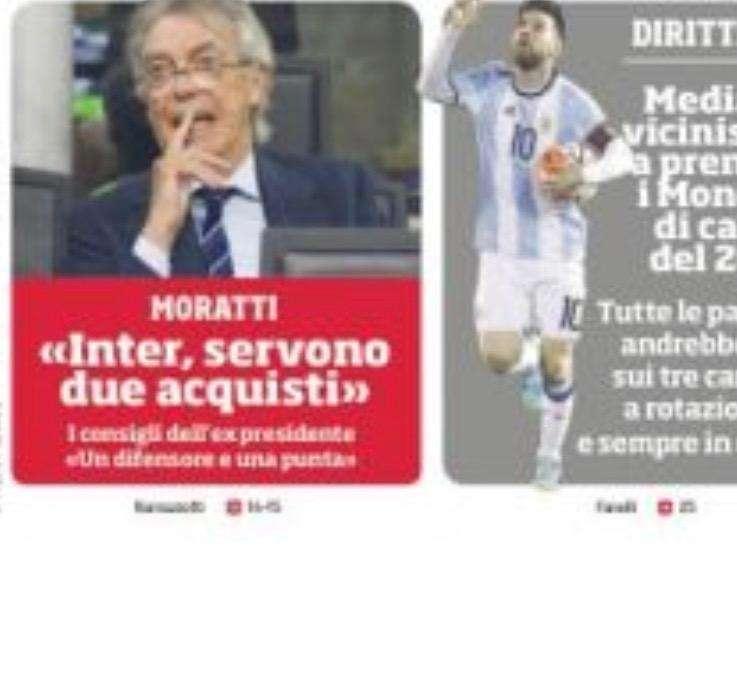 Prima CdS - Moratti: "Inter, servono due acquisti"