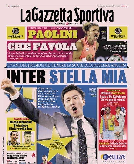 Prima GdS - Inter stella mia, i piani di Zhang per tenere il club. Oggi turnover a Lecce