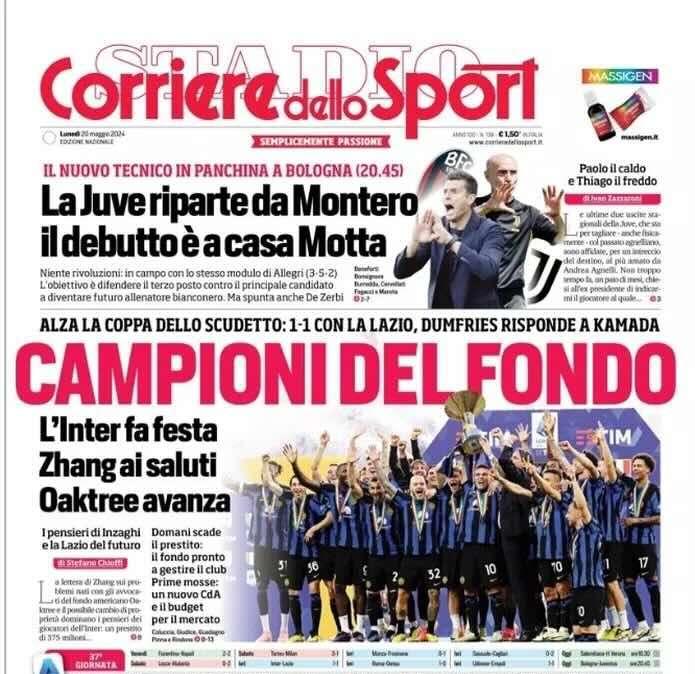 Prima CdS - Campioni del Fondo. L'Inter fa festa, Zhang ai saluti
