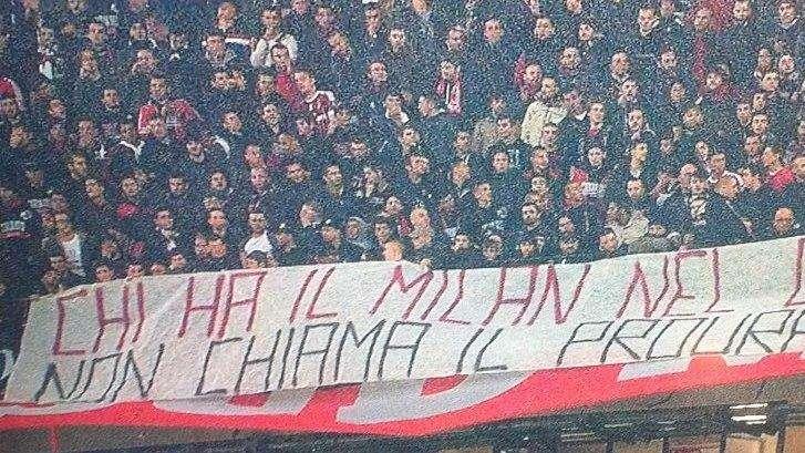 FOTO - Curva Sud, striscione anti-Pato ma altro errore!