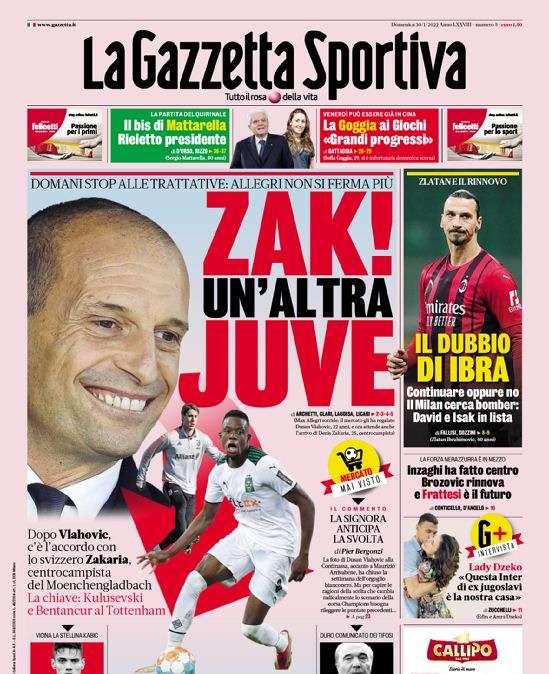 Prima pagina GdS - Inzaghi fa centro: rinnova Brozovic, Frattesi il futuro