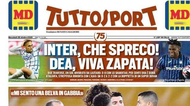 Prima TS - Inter, che spreco! Due traverse e un gol divorato da Lautaro, per Conte ora è dura