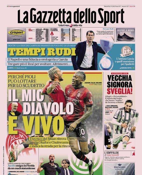 Prima GdS - Il Diavolo è vivo per lo scudetto, ma Inzaghi va a ritmo Pep 